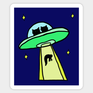 cat alien abduction Sticker